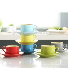 Taza y plato de cerámica coloridos del gres 280cc